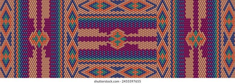 A seamless vector pattern featuring intricate hexagonal shapes arranged in rows, reminiscent of traditional Asian textile designs.
