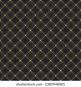 Сaptivating seamless vector pattern featuring luxurious gold elements against a sleek black backdrop. 