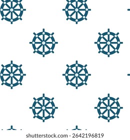 Seamless vector pattern featuring nautical wheels for marine-themed designs