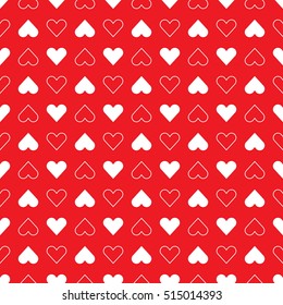 A seamless vector pattern featuring repeating hearts. This romantic texture would be ideal for use as a textile design or wrapping paper