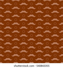 A seamless vector pattern featuring a repeating moustache element. This vintage background would be suitable for use as a wrapping paper.