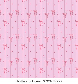 Seamless vector pattern featuring ribbons, stars, and hearts — perfect for children’s designs, wrapping paper, cards, and cute decorations with a cheerful and playful feel.