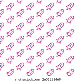 A seamless vector pattern featuring rockets, stars, and space elements, perfect for children’s themes, technology, and space exploration projects.
