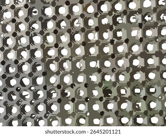 Um padrão de vetor sem costura com um design texturizado reminiscente de um tapete tecido ou fibra natural. O padrão consiste na repetição de formas geométricas e linhas em tons de bege claro, creme