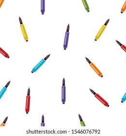 
Seamless vector pattern with felt-tip pens