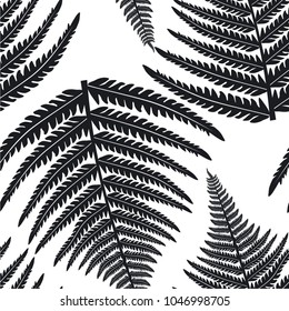 Seamless vector pattern with fern leaves