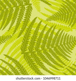 Seamless vector pattern with fern leaves