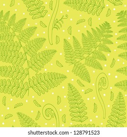 seamless vector pattern with fern leaves
