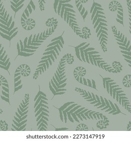 Nahtlose Vektormuster, Farnsilhouette, ideal für Textilien, Verpackungen, Umhüllungen