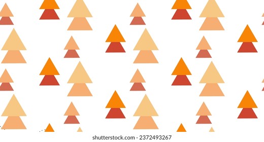 Seamless vector pattern of fir trees in bright autumn colors. For printing on fabric and paper. Bright autumn print.