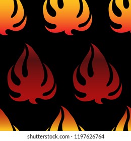 Seamless vector pattern with fire
