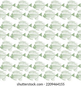 Seamless vector pattern with fish skeleton.