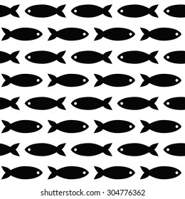 Seamless vector pattern of fishes.