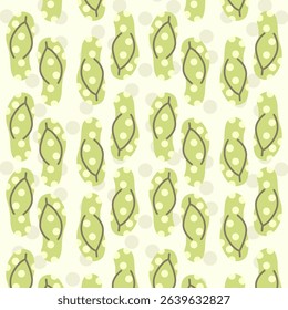 Seamless vector pattern with flip flops on circle background. Texture with flip flops Fashionable background. Illustration vector