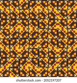 Seamless vector pattern. Flora zigzag maze ethnic tribal style design for fabric and paper.