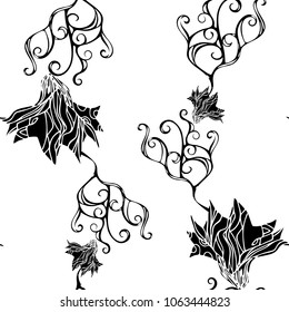Seamless vector pattern with floral abstract elements