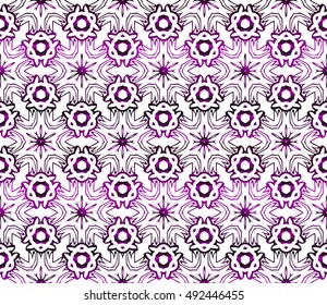 seamless vector pattern. floral design. purple gradient color. interior decoration, wallpaper, presentation, fashion design