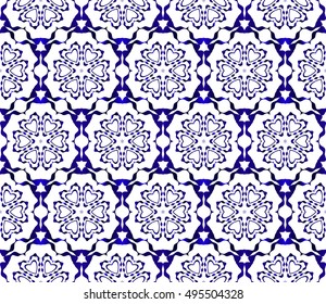 seamless vector pattern. floral design. blue gradient color. interior decoration, wallpaper, presentation, fashion design