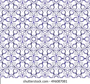 seamless vector pattern. floral design. blue gradient color. interior decoration, wallpaper, presentation, fashion design