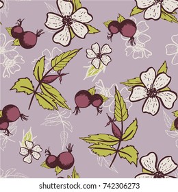 Seamless vector pattern with floral design for prints, covers, backgrounds and textile