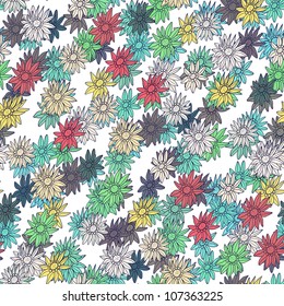 A seamless vector pattern with floral elements