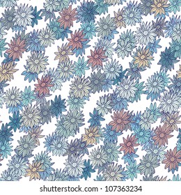 A seamless vector pattern with floral elements