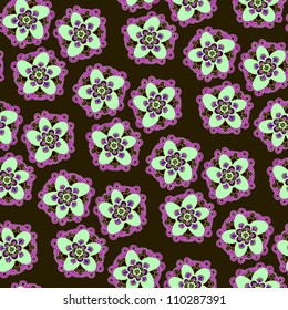 A seamless vector pattern with floral elements