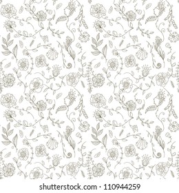 A seamless vector pattern with floral elements
