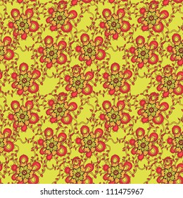 A seamless vector pattern with floral elements