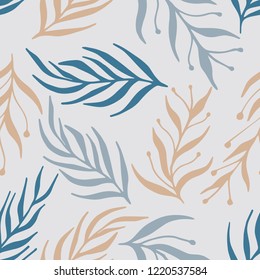 Seamless vector pattern with floral elements. Great for packaging, fabrics, prints and postcards, greeting cards, home decor, wallpaper, wrapping paper, apparel design and more.