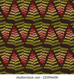 Seamless vector pattern of floral elements on dark backgriond