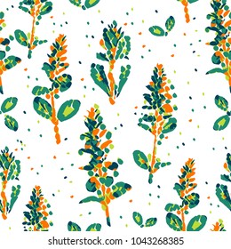 Seamless vector pattern floral and leaves