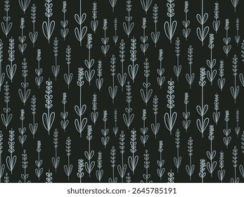 Patrón de Vector sin costuras con líneas florales. Perfecto para diseños divertidos o Fondos de pantalla temáticos de la escuela, lindos patrones de tela, fondos sin costuras.