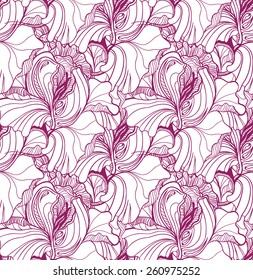 Seamless vector pattern with  floral ornament with a lot of details.