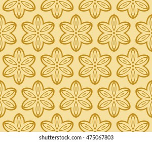 seamless vector pattern. floral ornament. interior decoration, wallpaper, presentation, fashion design. gold color