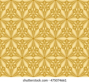 seamless vector pattern. floral ornament. interior decoration, wallpaper, presentation, fashion design. gold color