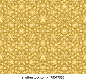 seamless vector pattern. floral ornament. interior decoration, wallpaper, presentation, fashion design. gold color
