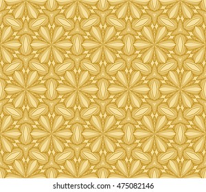 seamless vector pattern. floral ornament. interior decoration, wallpaper, presentation, fashion design. gold color