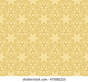 seamless vector pattern. floral ornament. interior decoration, wallpaper, presentation, fashion design. gold color