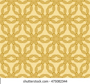 seamless vector pattern. floral ornament. interior decoration, wallpaper, presentation, fashion design. gold color