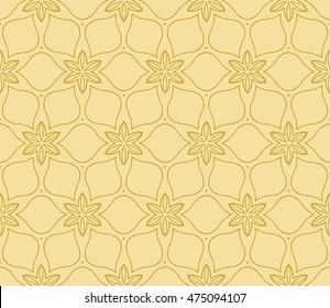 seamless vector pattern. floral ornament. interior decoration, wallpaper, presentation, fashion design. gold color