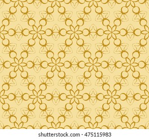 seamless vector pattern. floral ornament. interior decoration, wallpaper, presentation, fashion design. gold color