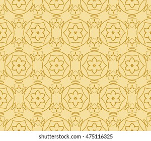 seamless vector pattern. floral ornament. interior decoration, wallpaper, presentation, fashion design. gold color