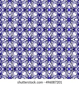seamless vector pattern. floral ornament. interior decoration, wallpaper, presentation, fashion design. blue gradient
