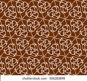 seamless vector pattern. floral ornament. interior decoration, wallpaper, presentation, fashion design. chocolate color