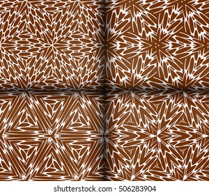 seamless vector pattern. floral ornament. interior decoration, wallpaper, presentation, fashion design. chocolate color. set