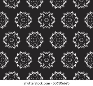 seamless vector pattern. floral ornament. interior decoration, wallpaper, presentation, fashion design. black and white color