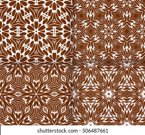 seamless vector pattern. floral ornament. interior decoration, wallpaper, presentation, fashion design. chocolate color