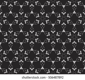 seamless vector pattern. floral ornament. interior decoration, wallpaper, presentation, fashion design. black and white color