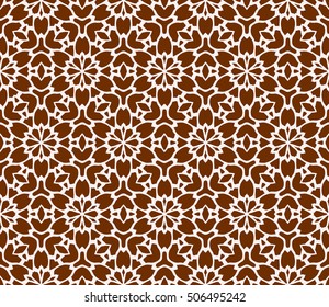 seamless vector pattern. floral ornament. interior decoration, wallpaper, presentation, fashion design. chocolate color